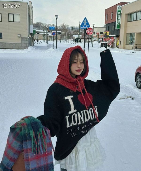 圍巾一體連帽圍脖子護耳毛帽 