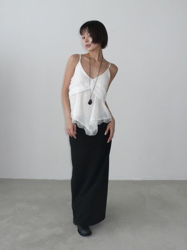 V領蕾絲邊吊帶背心 