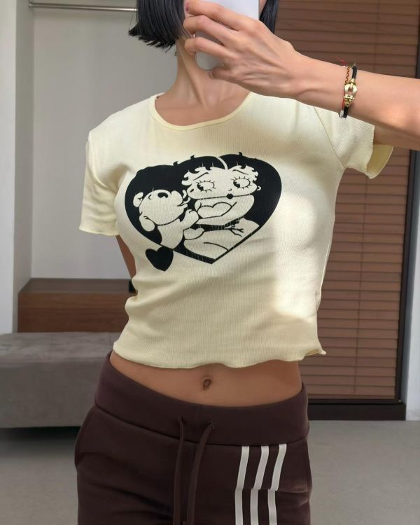 美式復古圓領上衣 