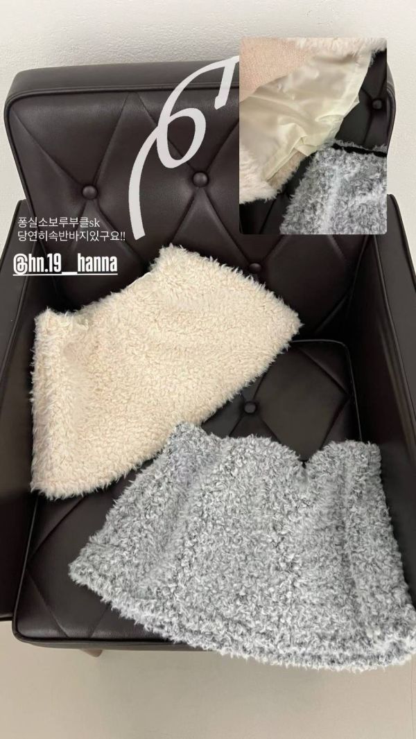 QQ羔羊毛傘狀褲裙 