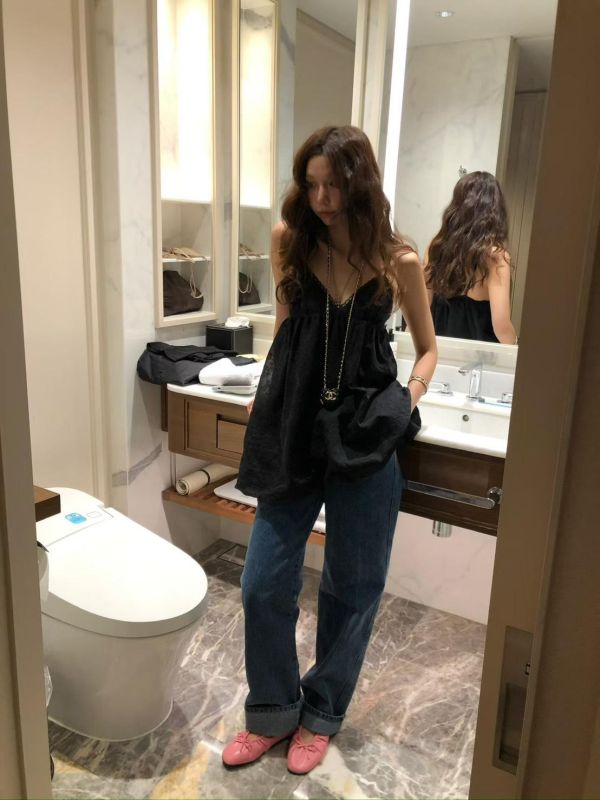 V領花邊背心洋裝 