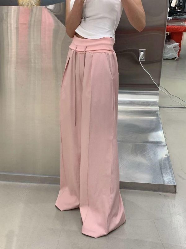 超顯瘦反摺涼感西裝長褲 