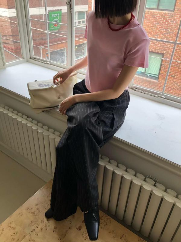 長腿落地寬版西裝長褲 