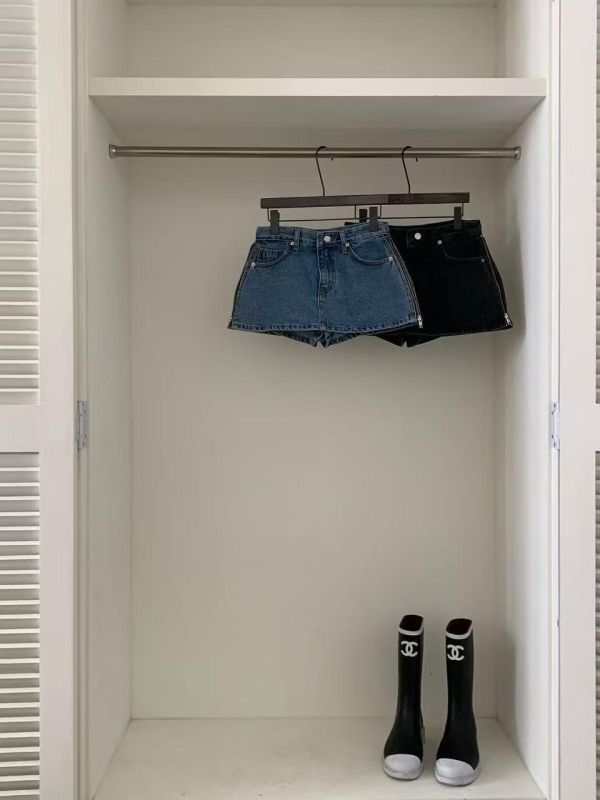 側拉鍊迷你牛仔短褲裙 