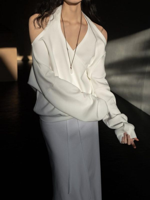 繞脖美背太空棉上衣 