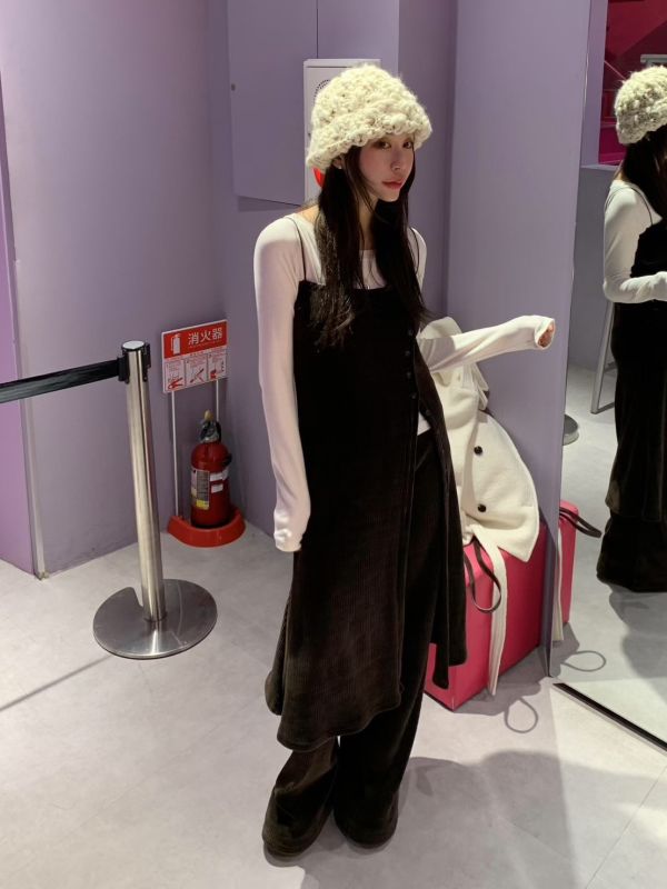 針織長版背心/顯瘦針織休閒褲 