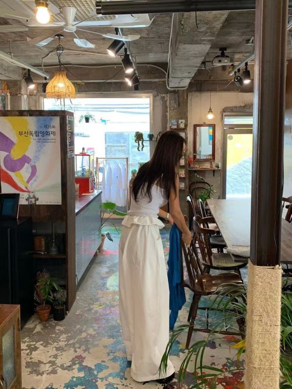 腰頭反摺無聲褲 