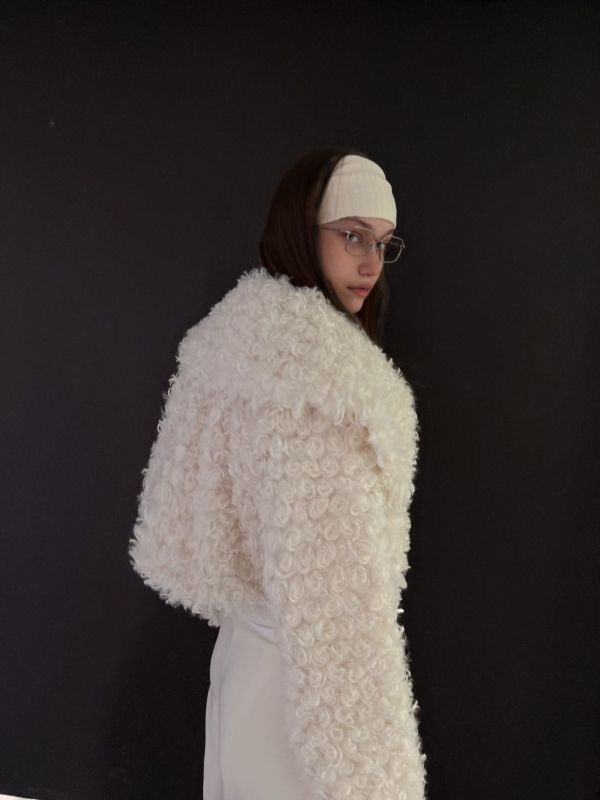 泰迪毛毛翻領外套 