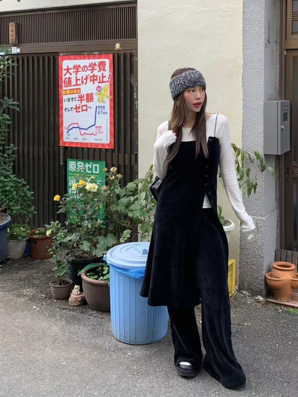 針織長版背心/顯瘦針織休閒褲 