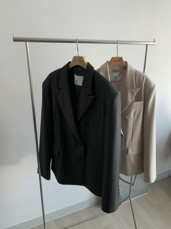 簡約雙排釦西裝外套 