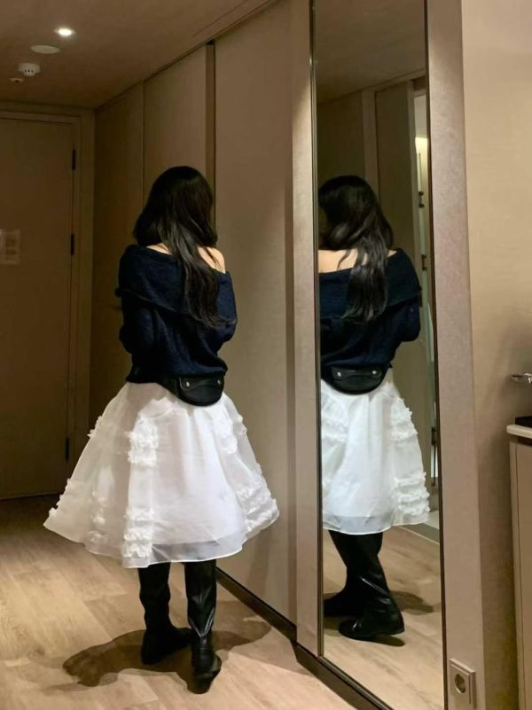 荷葉拼紗澎澎裙 