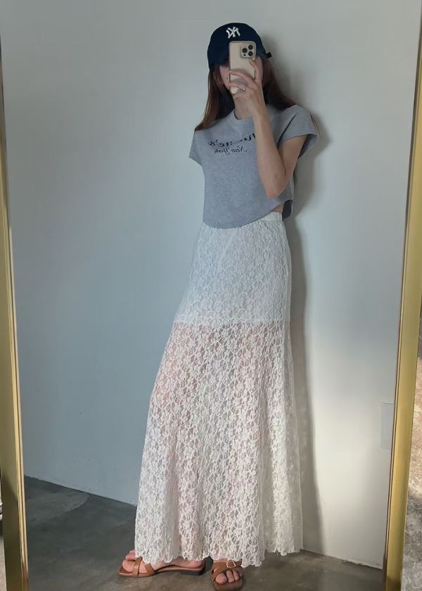 超爆美透膚蕾絲裙 