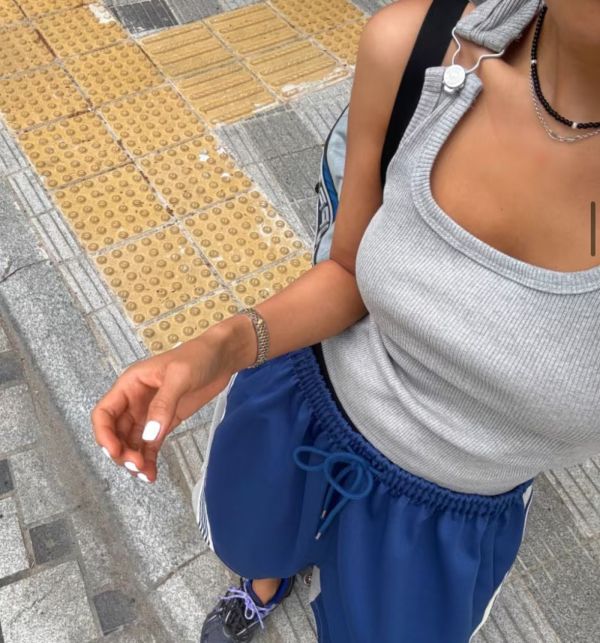 金屬扣螺紋背心 