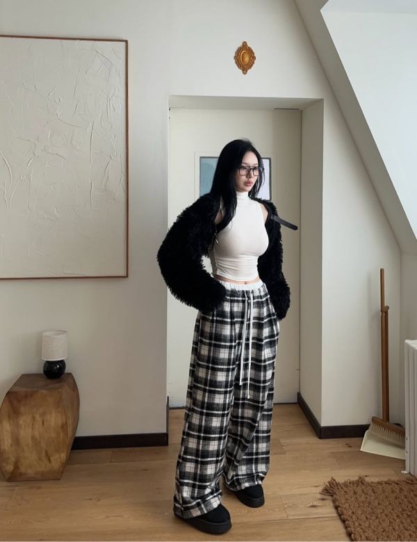 毛毛短版皮帶扣短版外罩 