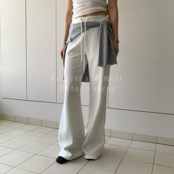 棉質休閒俐落直筒長褲 