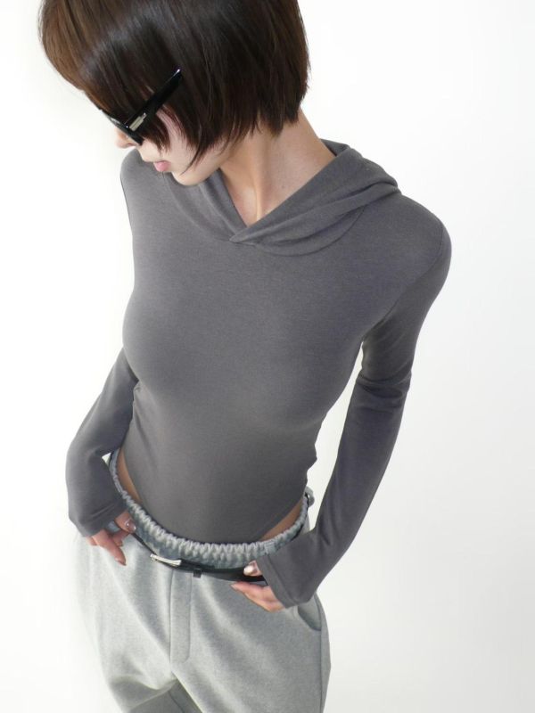 連帽彈性長袖連體衣 