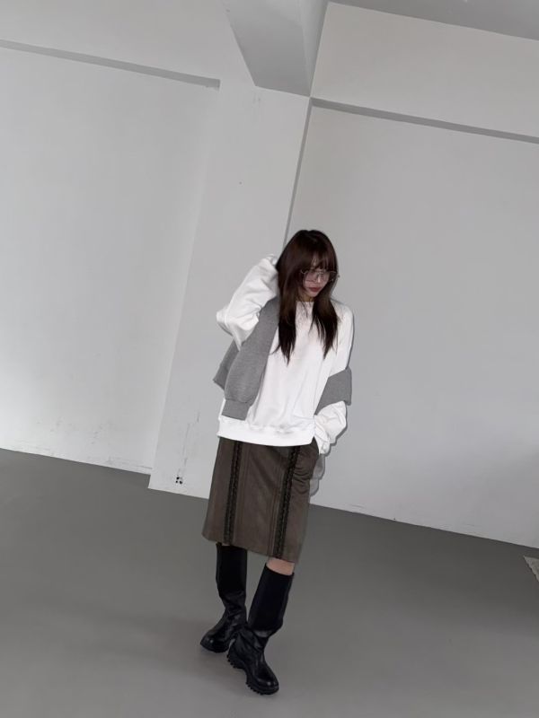 漸層蕾絲中長裙 