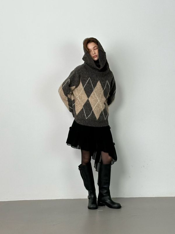 花邊斜邊襯衫洋裝 