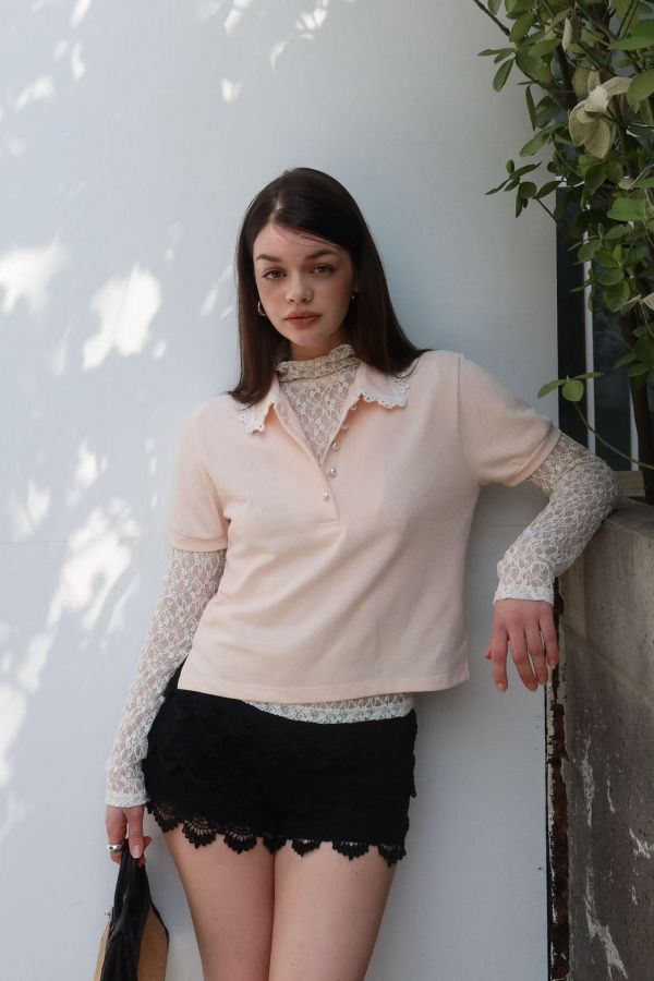 縷空雕花蕾絲短褲 