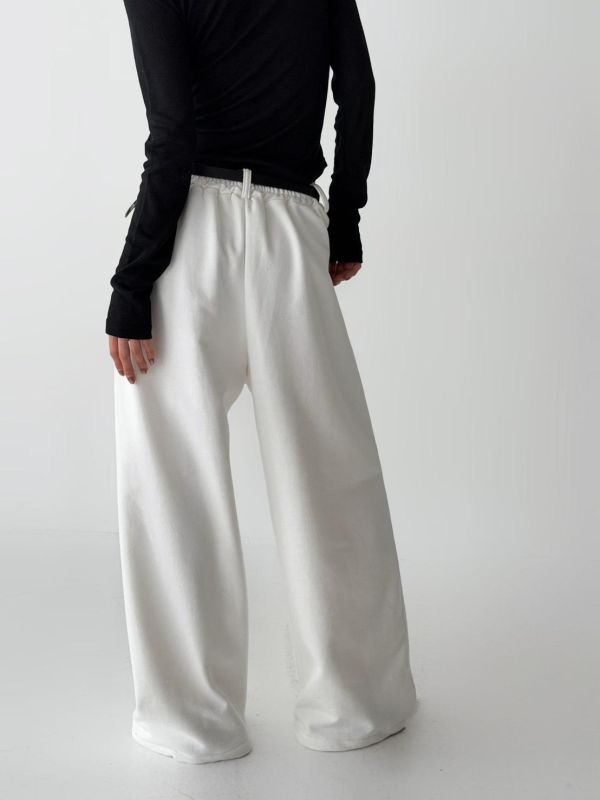 腰耳朵鉚釘棉質長褲 