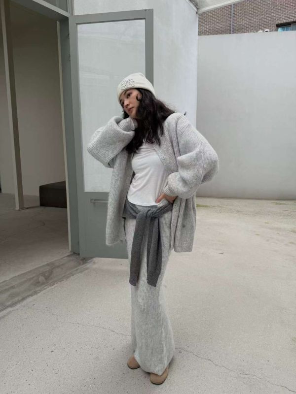 慵懶針織外套+針織長裙Set 