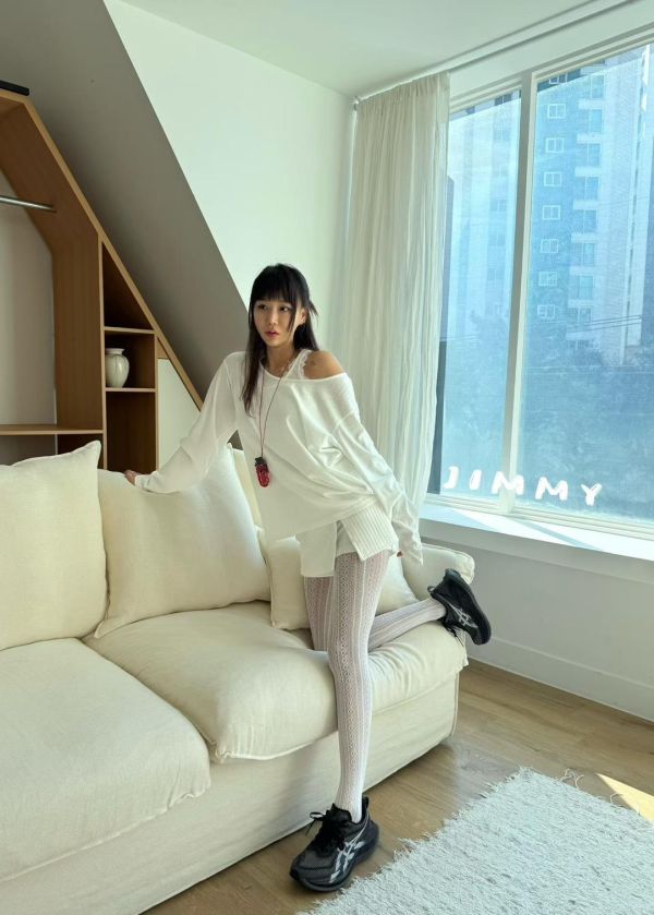 滾邊蕾絲背心+長袖上衣Set 