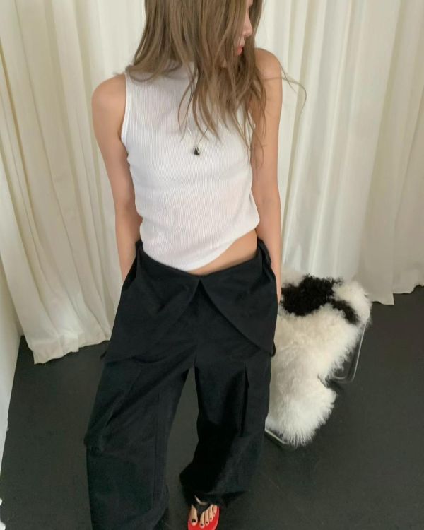 兩件式露肩皺褶上衣 