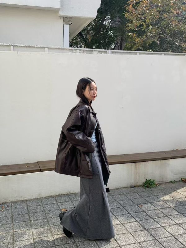 拉鍊磨毛魚尾棉裙 