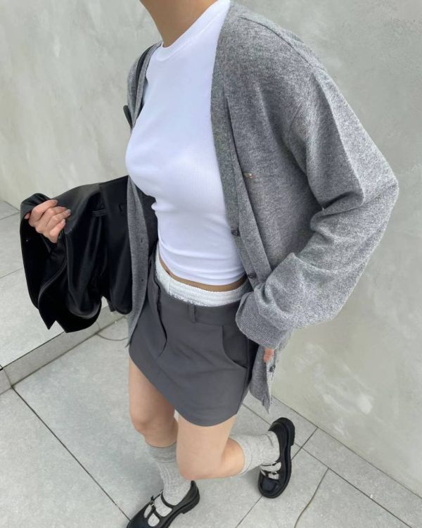 秋冬拼接西裝褲裙 