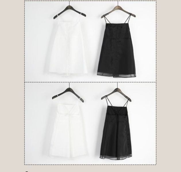 透紗吊帶小洋裝 