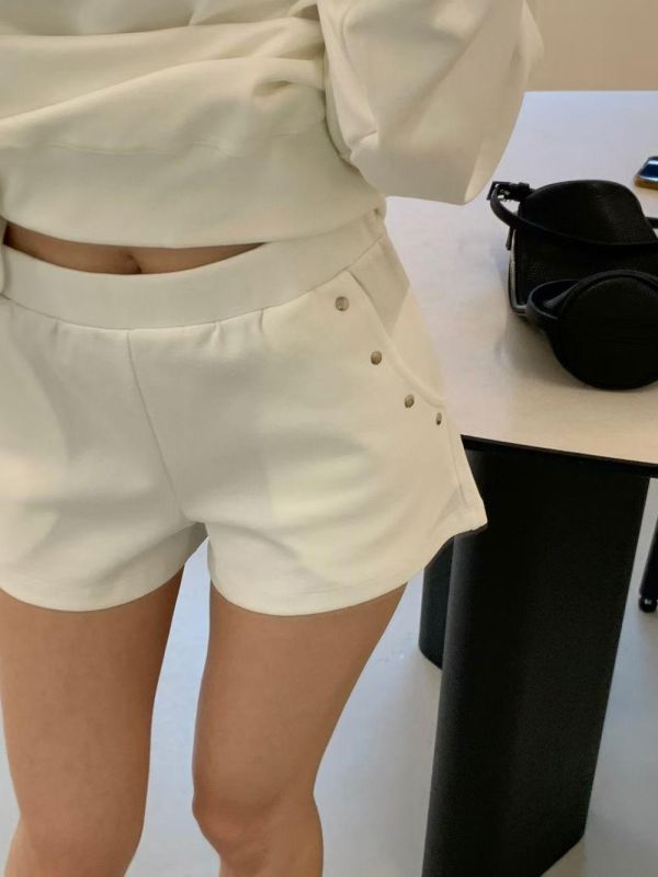 設計感斜肩上衣+短褲SET 