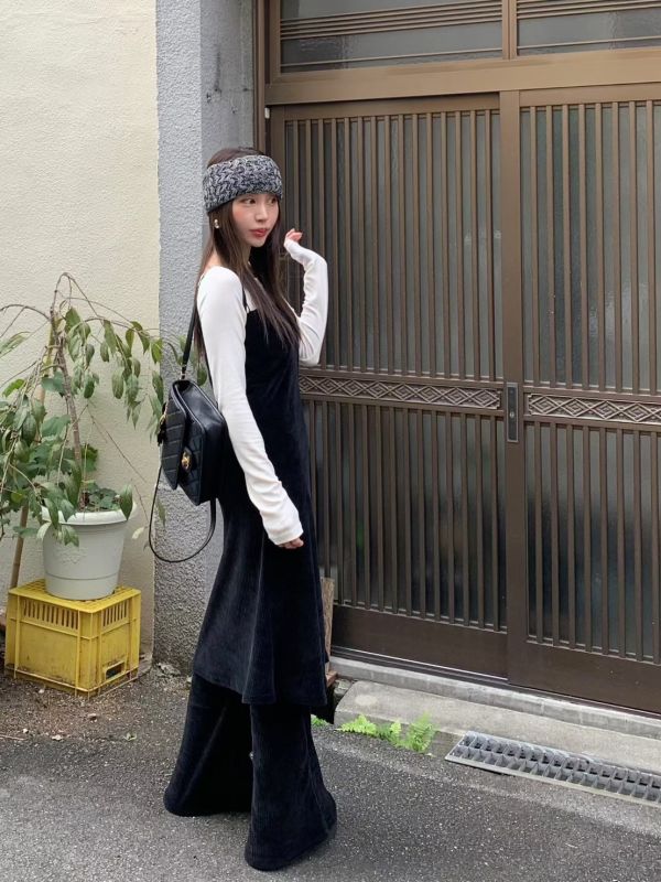 針織長版背心/顯瘦針織休閒褲 