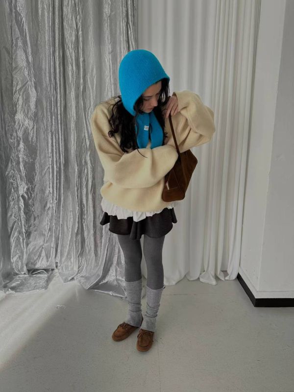 字母寬鬆針織毛衣 