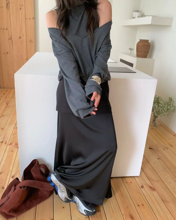 拼接設計極美長裙 