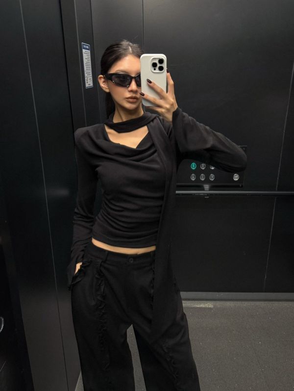 綁帶堆堆感上衣 