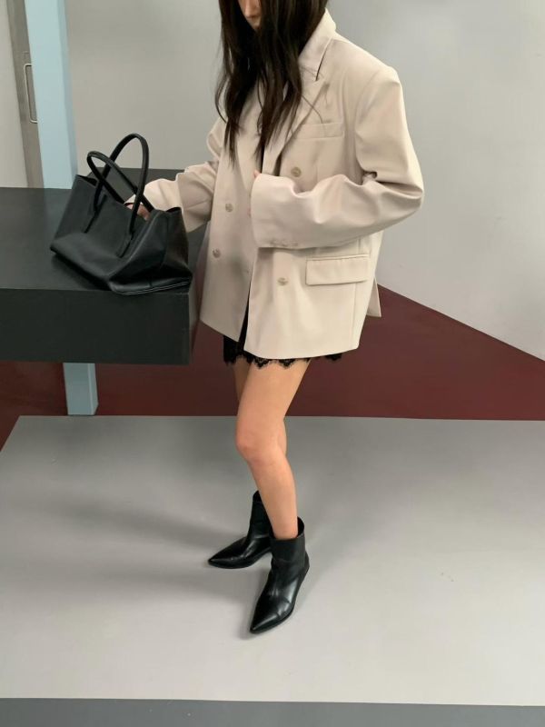 簡約雙排釦西裝外套 