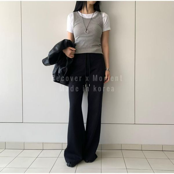 棉質休閒俐落直筒長褲 