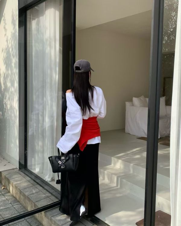 拉鍊磨毛魚尾棉裙 