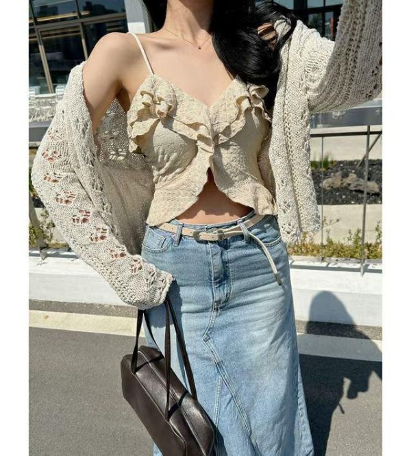 法式V領顯瘦上衣 