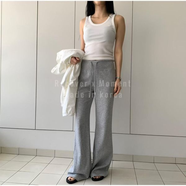 棉質休閒俐落直筒長褲 