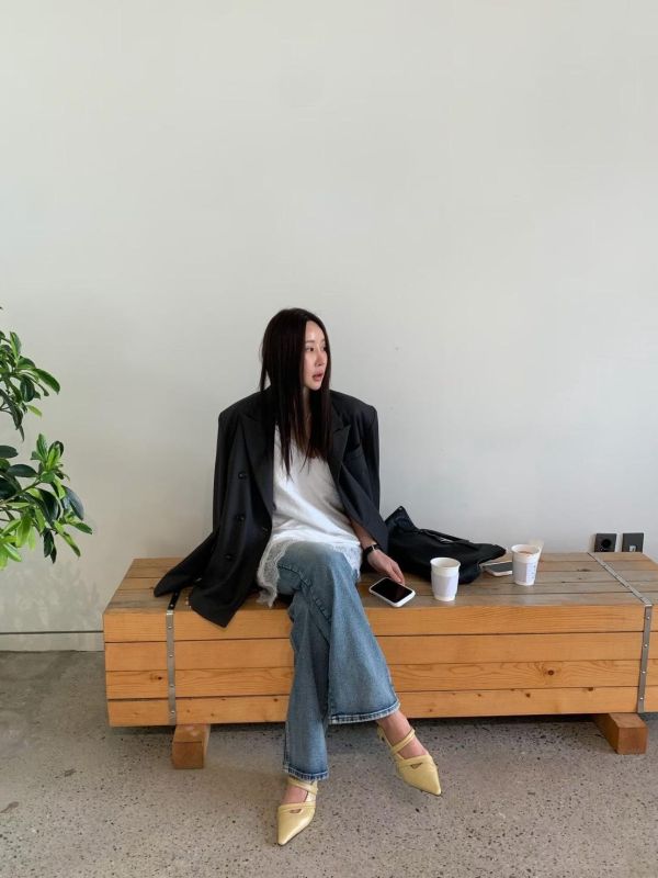 簡約雙排釦西裝外套 