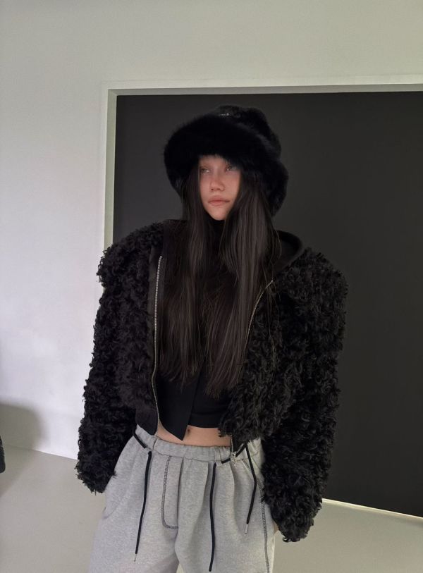 泰迪毛毛翻領外套 