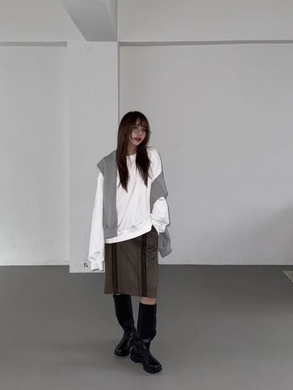 漸層蕾絲中長裙 