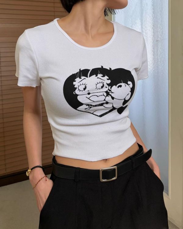 美式復古圓領上衣 