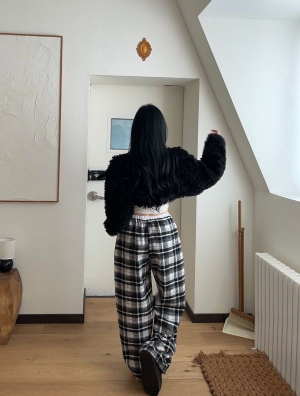 毛毛短版皮帶扣短版外罩 