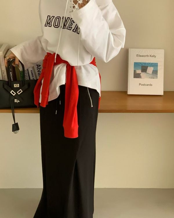 拉鍊磨毛魚尾棉裙 