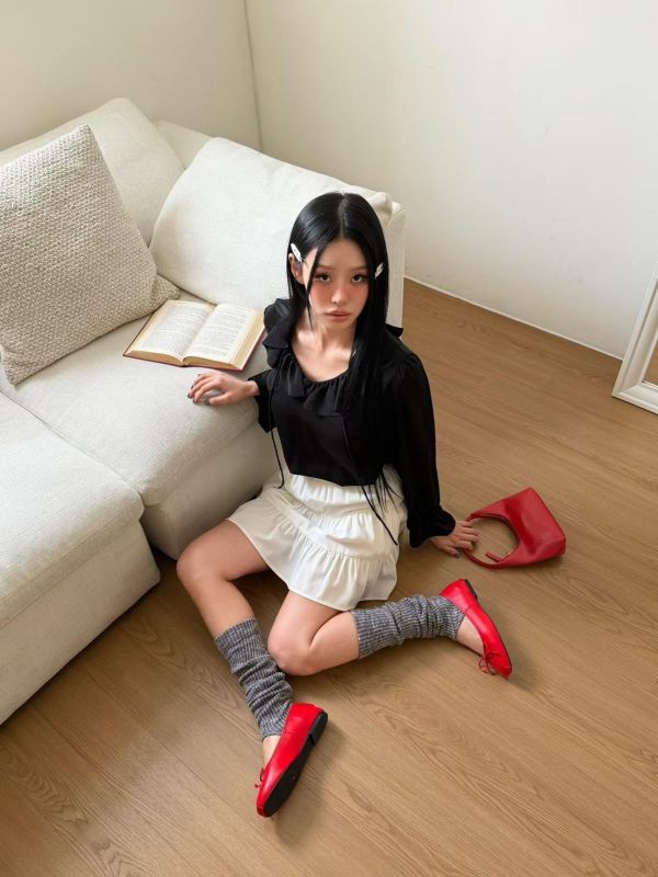 蝴蝶結圓頭平底娃娃鞋(偏小半號) 