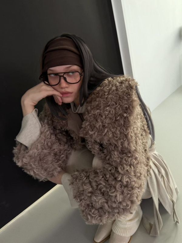 泰迪毛毛翻領外套 