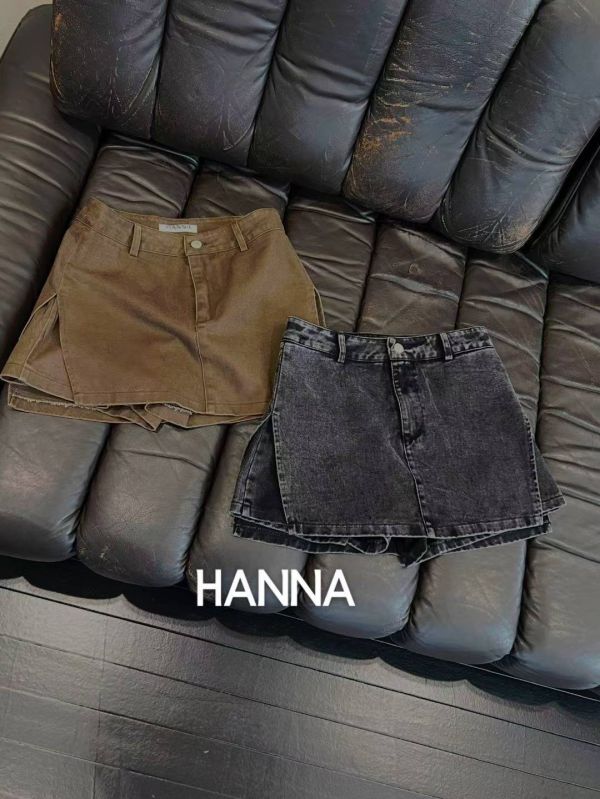 側開衩牛仔褲裙 