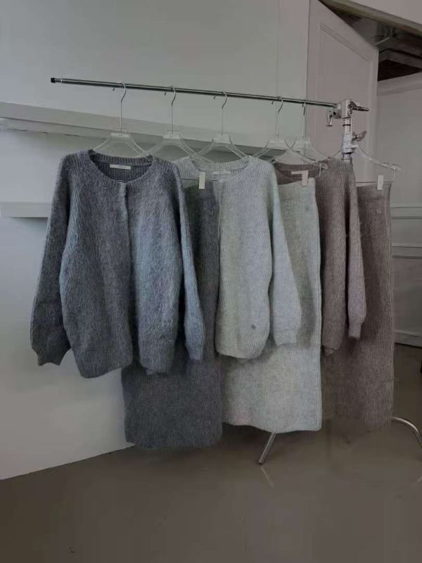 慵懶針織外套+針織長裙Set 